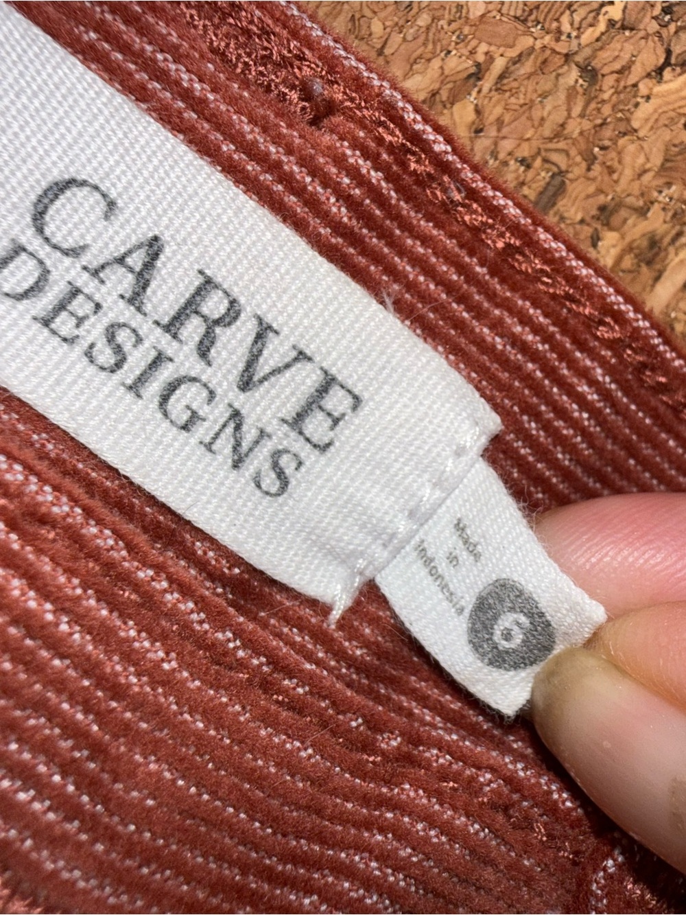 Carve Designs Brick Red Ribbed Knit Top